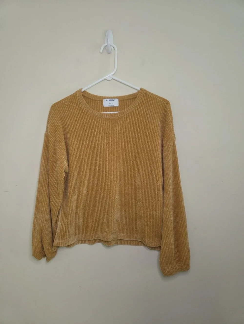 Girls Old Navy Gold Chenille Soft Sweater Top Sz XL 14/16